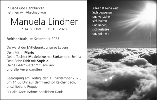 Anzeige von Manuela Lindner von MGO