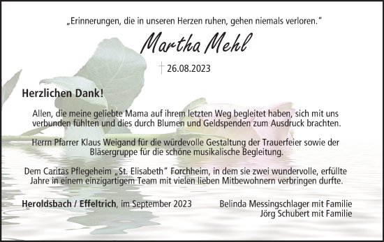 Anzeige von Martha Mehl von MGO