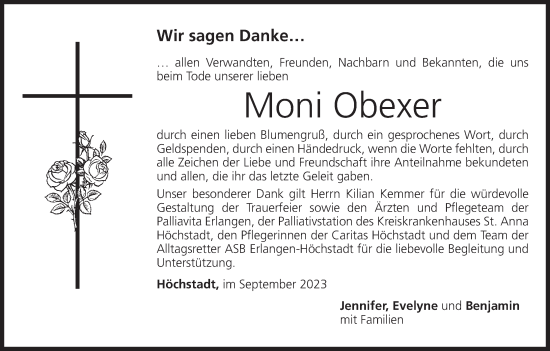 Anzeige von Moni Obexer von MGO