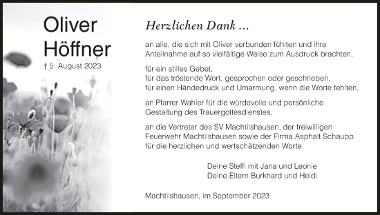 Anzeige von Oliver Höffner von MGO