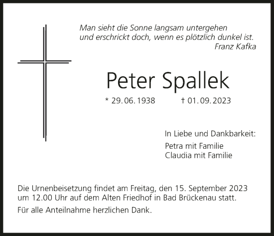 Anzeige von Peter Spallek von MGO