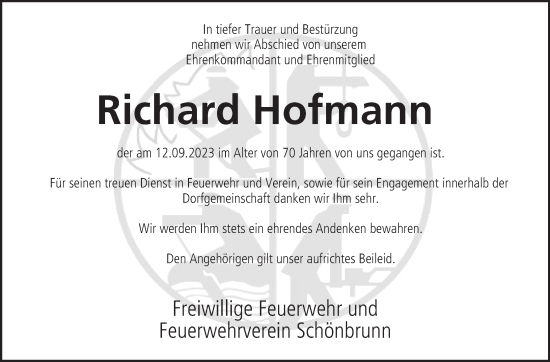 Anzeige von Richard Hofmann von MGO