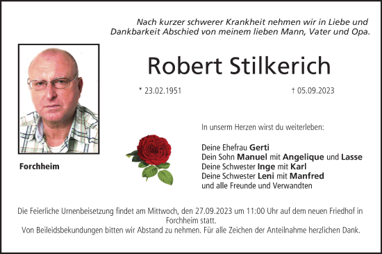 Anzeige von Robert Stilkerich von MGO