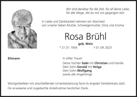 Anzeige von Rosa Brühl von MGO