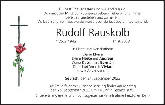 Anzeige von Rudolf Rauskolb von MGO