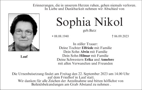 Anzeige von Sophia Nikol von MGO