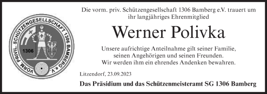 Anzeige von Werner Polivka von MGO