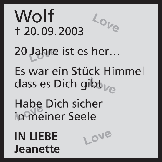 Anzeige von Wolf  von MGO