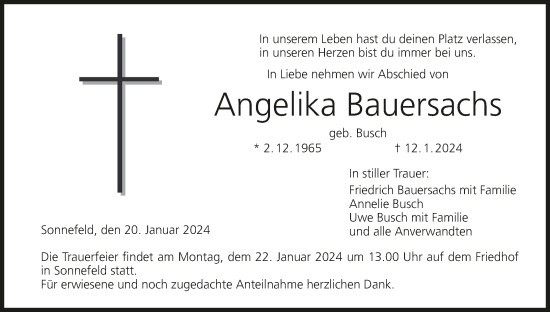 Anzeige von Angelika Bauersachs von MGO