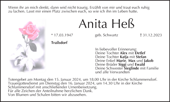 Anzeige von Anita Heß von MGO