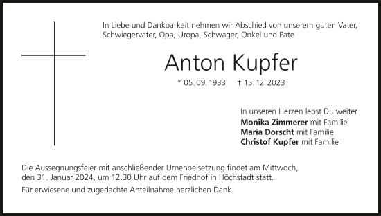 Anzeige von Anton Kupfer von MGO