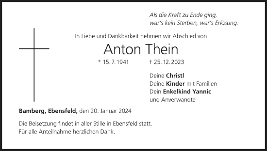 Anzeige von Anton Thein von MGO