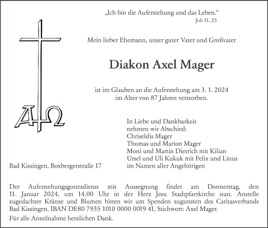 Anzeige von Axel Mager von MGO