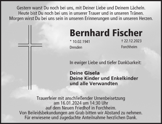 Anzeige von Bernhard Fischer von MGO