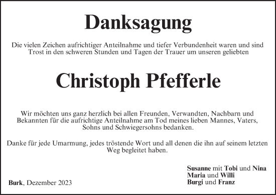 Anzeige von Christoph Pfefferte von MGO