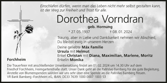 Anzeige von Dorothea Vorndran von MGO