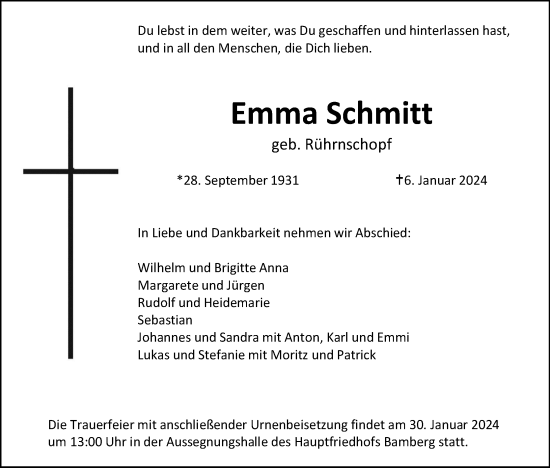 Anzeige von Emma Schmitt von MGO