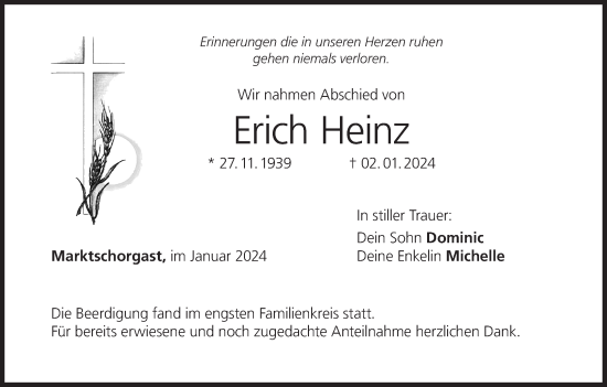 Anzeige von Erich Heinz von MGO