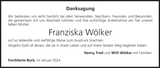 Anzeige von Franziska Wölker von MGO