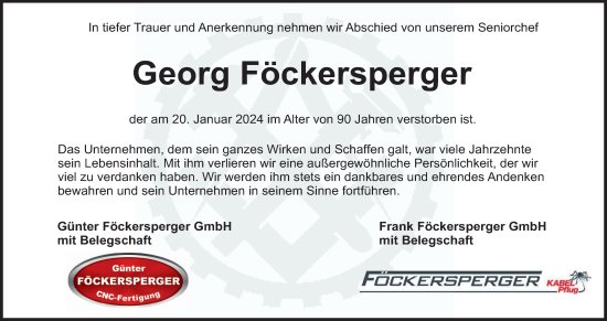 Anzeige von Georg Föckersperger von MGO