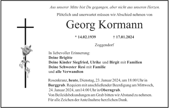 Anzeige von Georg Kormann von MGO