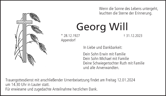 Anzeige von Georg Will von MGO