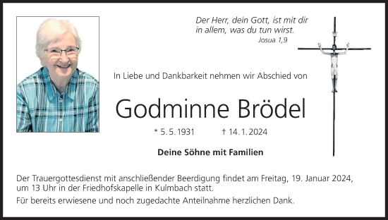 Anzeige von Godminne Brödel von MGO