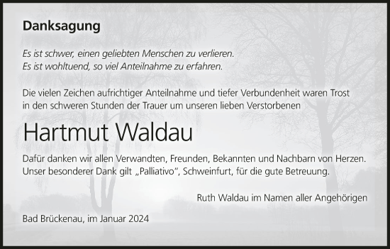 Anzeige von Hartmut Waldau von MGO