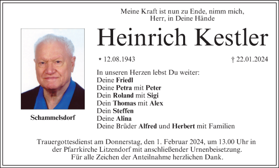 Anzeige von Heinrich Kestler von MGO