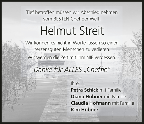 Anzeige von Helmut Streit von MGO