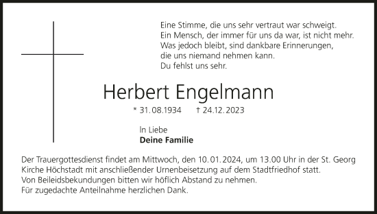 Anzeige von Herbert Engelmann von MGO