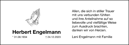 Anzeige von Herbert Engelmann von MGO