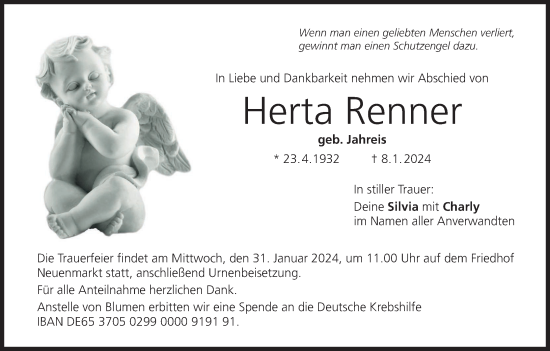 Anzeige von Herta Renner von MGO