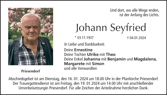 Anzeige von Johann Seyfried von MGO