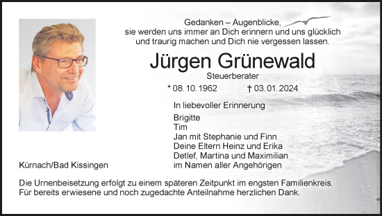 Anzeige von Jürgen Grünewald von MGO
