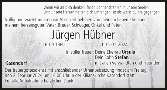Anzeige von Jürgen Hübner von MGO