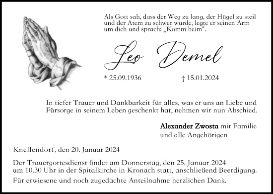 Anzeige von Leo Demel von MGO