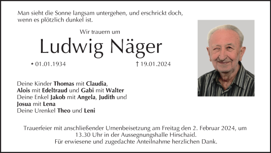 Anzeige von Ludwig Näger von MGO