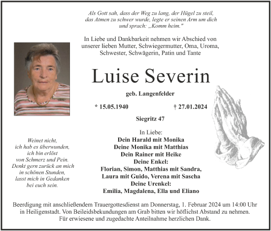 Anzeige von Luise Severin von MGO