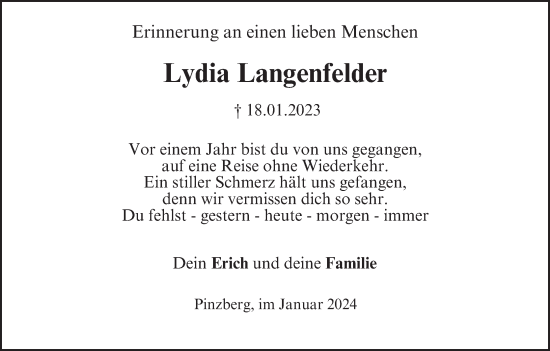 Anzeige von Lydia Langenfelder von MGO