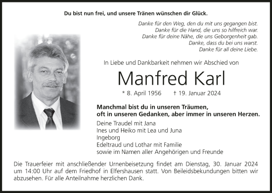 Anzeige von Manfred Karl von MGO