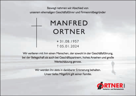 Anzeige von Manfred Ortner von MGO