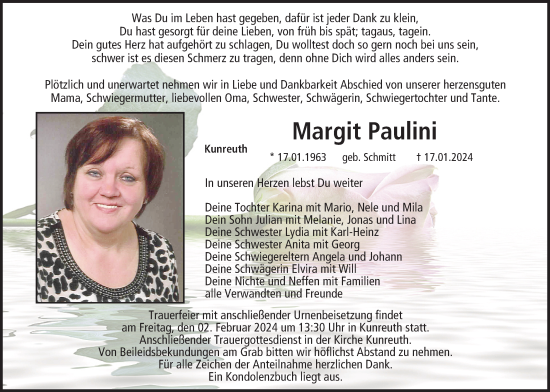 Anzeige von Margit Paulini von MGO