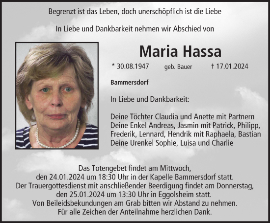 Anzeige von Maria Hassa von MGO