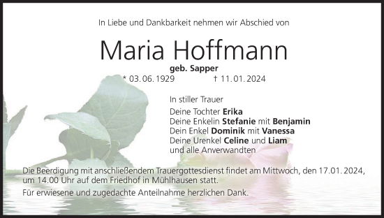 Anzeige von Maria Hoffmann von MGO
