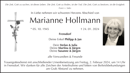 Anzeige von Marianne Hollmann von MGO