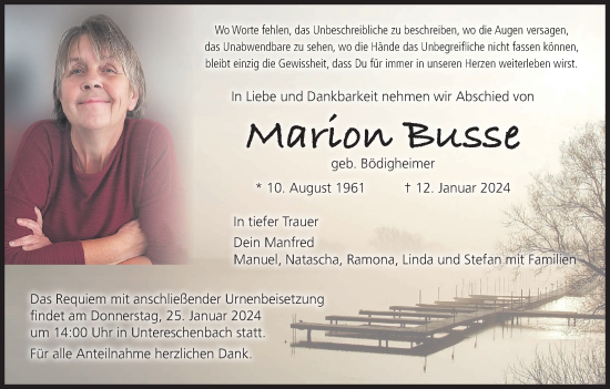Anzeige von Marion Busse von MGO