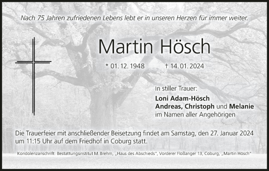 Anzeige von Martin Hösch von MGO