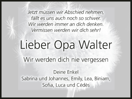 Anzeige von Opa Walter  von MGO