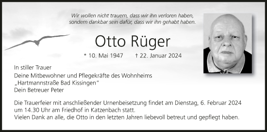 Anzeige von Otto Rüger von MGO